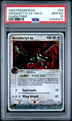 2003 POKEMON EX SANDSTORM #94 AERODACTYL EX-HOLO PSA 10 NEW CERT - Image 1
