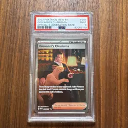 2023 Pokemon Mew en Giovanni's Charisma Special Illustration Rare #204 PSA 9Mint - Image 1