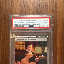 2023 Pokemon Mew en Giovanni's Charisma Special Illustration Rare #204 PSA 9Mint - Image 3