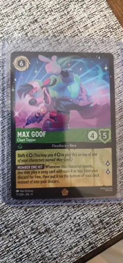Disney Lorcana Fabled Max Goof - Chart Topper #77 Legendary Foil - Image 1