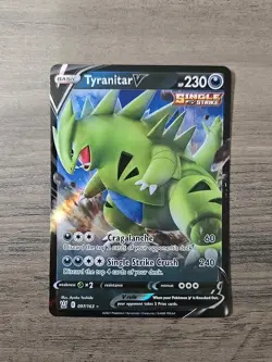 Pokemon TCG Tyranitar V 097/163 Battle Styles Sword & Shield Ultra Rare Card NM - Image 1