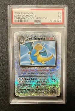 PSA 5 Dark Dragonite Legendary Collection Reverse Holo Card 5/110 2002 Pokemon - Image 1