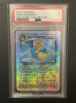PSA 5 Dark Dragonite Legendary Collection Reverse Holo Card 5/110 2002 Pokemon - Image 3