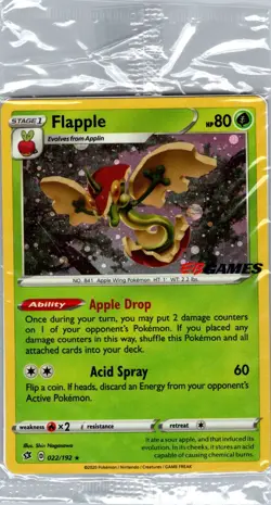 Flapple - (EB Games Exclusive) 022/192 - Pokemon Card - Sealed - Image 1