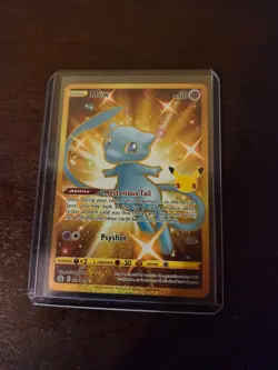 Pokemon TCG Celebrations Mew Gold Full Art Holo Card 25/25 Secret Rare DAMAGED - Image 1