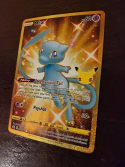 Pokemon TCG Celebrations Mew Gold Full Art Holo Card 25/25 Secret Rare DAMAGED - Image 5