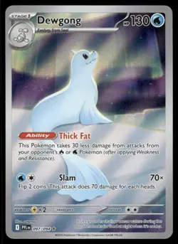 Pokemon Cards Dewgong 097/094 Phantasmal Flames Illustration Rare NM - Image 1