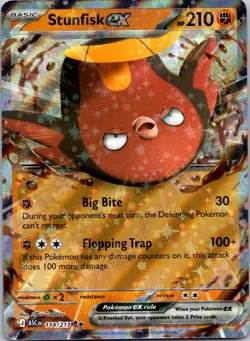 Stunfisk ex 114/217 Ascended Heroes ASC Double Rare NM TCG Pokemon Card - Image 1
