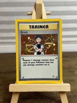 Pokemon TCG Brock Trainer Gym Heroes 15/132 Holo Rare Unlimited English Card HP - Image 1