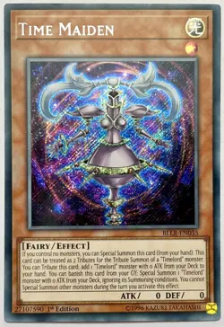 BLLR-EN035 Time Maiden - Secret Rare 1st Edition Lightly Played YuGiOh Card - Image 1