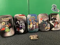 Pokemon TCG Assorted Collector's Tins (5 Mini Tins w/ Artwork/Stickers/Coins) - Image 1