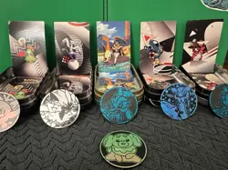 Pokemon TCG Assorted Collector's Tins (5 Mini Tins w/ Artwork/Stickers/Coins) - Image 2