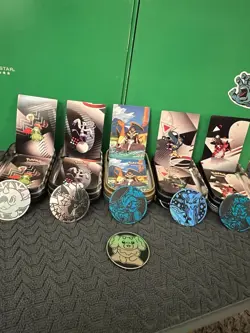 Pokemon TCG Assorted Collector's Tins (5 Mini Tins w/ Artwork/Stickers/Coins) - Image 3