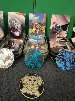 Pokemon TCG Assorted Collector's Tins (5 Mini Tins w/ Artwork/Stickers/Coins) - Image 5