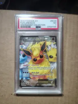 Pokemon 2016 XY Generations Radiant Collection Flareon EX #RC28 Full Art PSA 7 - Image 1