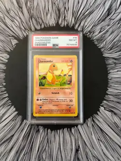 1999 POKEMON BASE SET SHADOWLESS #46 CHARMANDER PSA 8 - Image 1