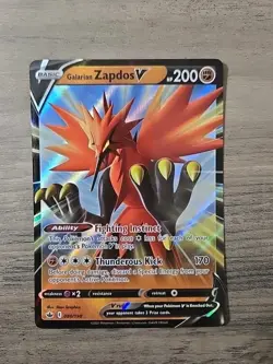 Pokemon TCG Galarian Zapdos V 080/198 Swsh06: Sword & Shield Chilling Reign NM - Image 1