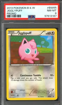 Pokemon Black & White Promo Jigglypuff BW65 PSA 8 - Image 1