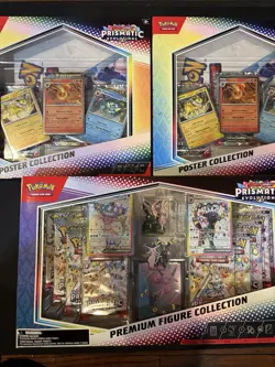 Pokemon Prismatic Evolutions Figure Collection Box/2 Poster Collections - Image 1
