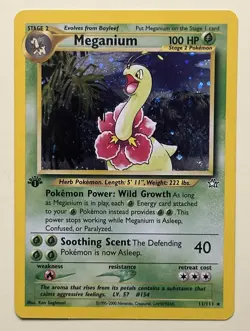 Pokemon TCG 1st Edition Meganium 11/11 Neo Genesis Holo 2000 - Image 1