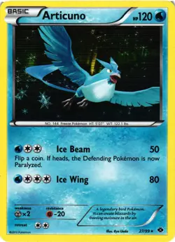 Pokemon TCG Articuno Next Destinies 27/99 Rare Holo LP - Image 1