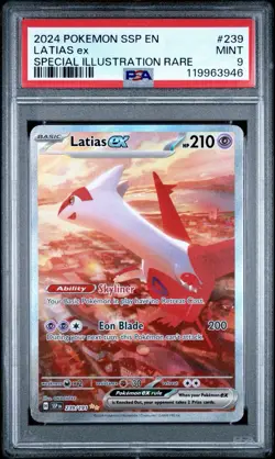 Pokemon TCG Latias EX Surging Sparks Special Illustration Rare PSA9 - Image 1