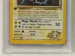 Pokemon TCG Lt. Surge's Magneton Gym Heroes First Edition Holo PSA 8 - Image 3