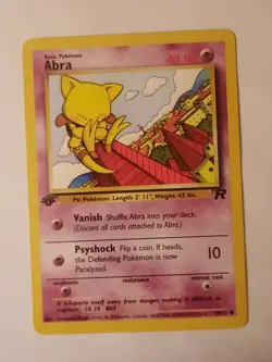 Pokemon Card Abra 1st Edition 49/82 Common Team Rocket Vintage 2000 WOTC . - Image 1