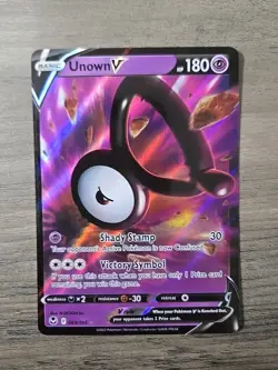 Pokemon TCG Unown V 065/195 Silver Tempest Sword & Shield Ultra Rare Card NM - Image 1