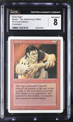 MTG Magic: The Gathering English Gray Ogre 1994 Revised Edition Common CGC 8 - Image 1