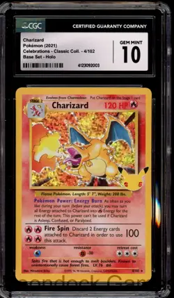 Pokemon CGC 10 Charizard 4 Celebrations Classic Collection - Image 1