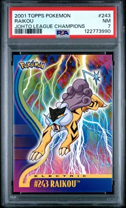2001 TOPPS POKEMON JOHTO LEAGUE CHAMPIONS #243 RAIKOU PSA NM-7 - Image 1