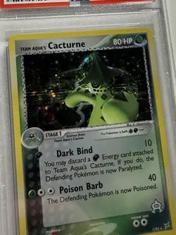 Pokemon Team Aqua’s Cacturne Holo PSA 10 – EX Magma vs Aqua 2004 - Image 4