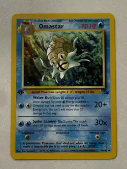 Pokemon Omastar Card 40/62 Fossil First Edition WOTC NM! - Image 1
