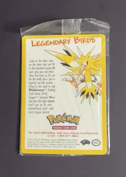 Pokemon Legendary Birds Zapdos Promotional Sealed Card Wizards of the Coast - Image 1