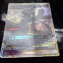 Pokemon Mewtwo & Mew GX Ultra Rare TAG TEAM Holo 71/236 SM-Unified Minds 270HP - Image 2
