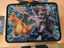 Pokemon TCG Collector Chest Tin Fall 2019 Charizard Mewtwo Lunchbox Lot Of Items - Image 4