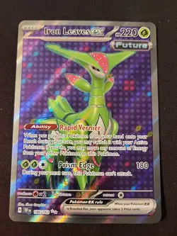 NM Pokemon Temporal Forces Iron Leaves EX Ultra Rare Full Art 186 #186/162 - Image 1