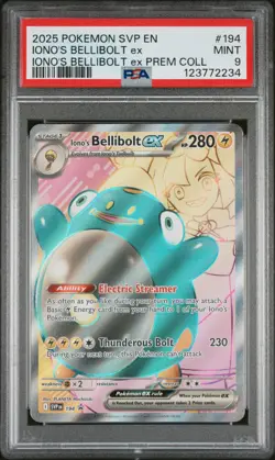 IONO'S BELLIBOLT EX #194 BLACK STAR PROMO PREMUM COLLECTION 2025 POKEMON PSA 9 - Image 1