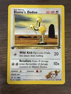 Pokemon Blaine's Doduo 61/132 Gym Challenge 1st Edition Regular 50 HP Common - Image 1
