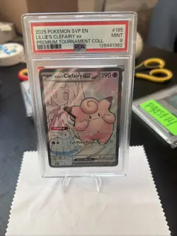 2025 POKEMON SVP LILLIE PREMIUM TOURNAMENT PROMO LILLIE'S CLEFAIRY EX PSA 9 #19 - Image 1