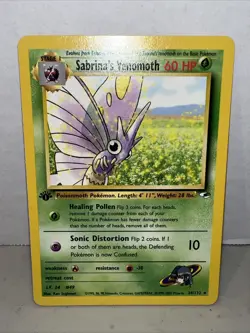 Pokemon TCG Sabrina's Venomoth Gym Heroes 34/132 1st Edition - Image 1