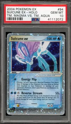 Pokemon Suicune ex EX TM Magma Vs TM Aqua Holo Ultra Rare #94 PSA 10 Gem Mint - Image 1