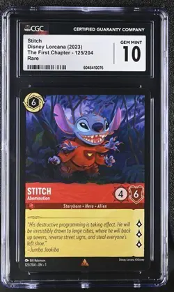 Disney Lorcana Stitch - Abomination 2023 The First Chapter Rare GEM MINT 10 - Image 1