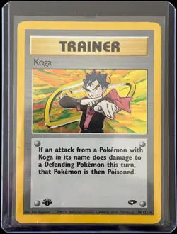 Koga 1st Edition Holo Rare 19/132 Gym Challenge WOTC 2000 Vintage Pokemon Card - Image 1