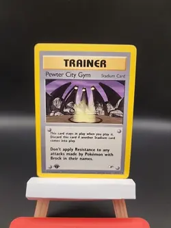 Pokemon TCG Pewter City Gym 1st Edition Trainer Stadium Card Gym Heroes 115/132 - Image 1