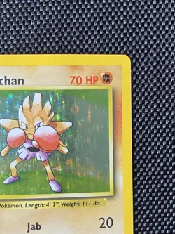 Hitmonchan Holo 7/102 Holo Rare Base Set Pokemon Card MP - Image 3