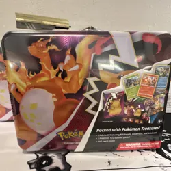 Pokemon Trading Card Game Metal Tin Charizard Pikachu Rillaboom (Sealed) - Image 1