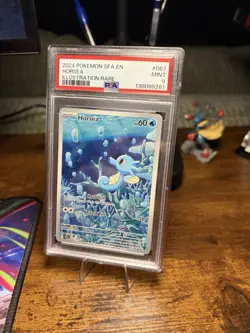 Pokemon TCG Horsea Shrouded Fable Holo Illustration Card 067/064 PSA 9 - Image 1