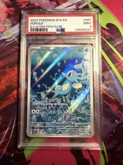 Pokemon TCG Horsea Shrouded Fable Holo Illustration Card 067/064 PSA 9 - Image 2